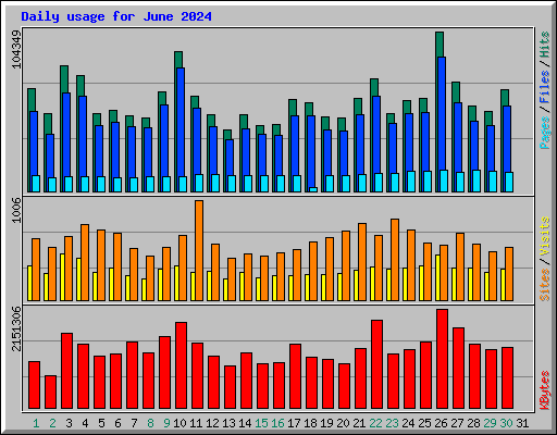 Daily usage for June 2024