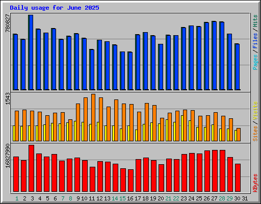 Daily usage for June 2025